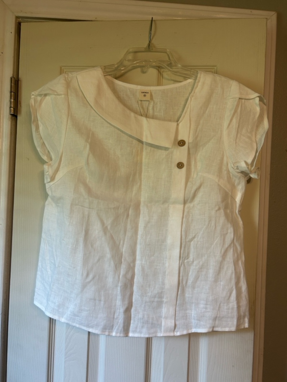 Lintico white linen top
